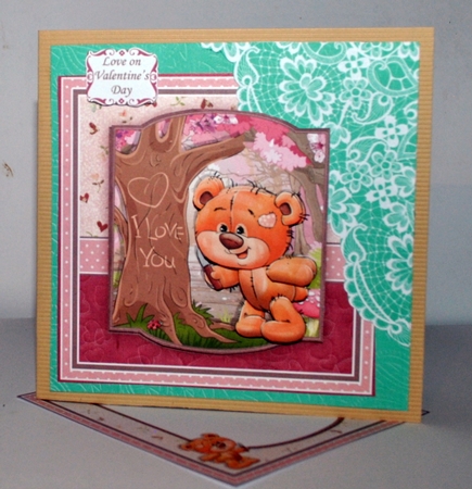 TEDDY TREE CARVING 7.5 All Occasions Decoupage & Insert Mini Kit  by Kristina Norbat