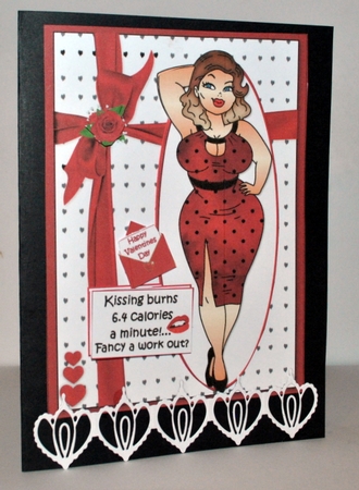 Foxy Mama wants a valentine kiss quick card by Kristina Norbat
