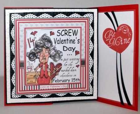 SCREW VALENTINES DAY Humorous Stella 7.5 Decoupage & Insert Mini Kit by Kristina Norbat