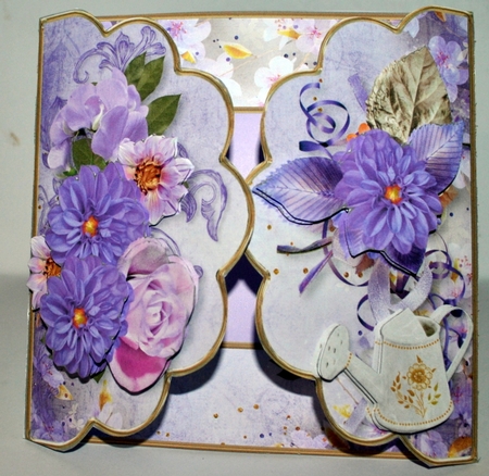 Shabby Flowers - Scallop Gatefold Card Mini Kit by Kristina Norbat