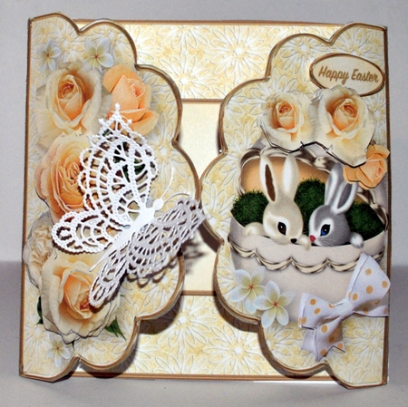 Easter Bunnies - Scallop Gatefold Card Mini Kit by Kristina Norbat