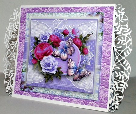 Lace And rose flutters Card Front Kit by Kristina Norbat