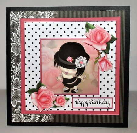 Little Miss Attitude Little Girl Card Topper by Kristina Norbat