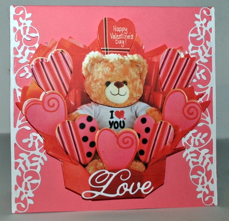 Valentine Teddy and Cookie Basket by Kristina Norbat