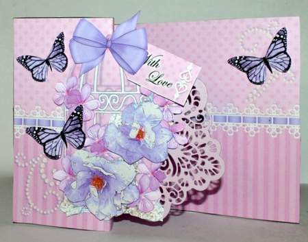 3D Shaped No-Hole Fold Back Mini Kit - Birdcage, Flowers Butterflies & Lace by Kristina Norbat