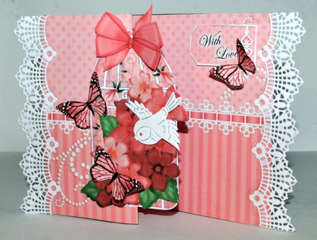 3D Shaped No-Hole Fold Back Mini Kit - Birdcage, Pretty Violas Butterflies & Lace  by Kristina Norbat