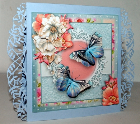 Beautiful Butterfly Blue Card Front Kit by Kristina Norbat