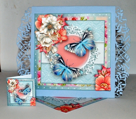 Beautiful Butterfly Blue Card Front Kit by Kristina Norbat