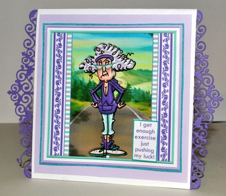 STELLA PUSHING MY LUCK 7.5 Humorous Decoupage & Insert Mini Kit by Kristina Norbat