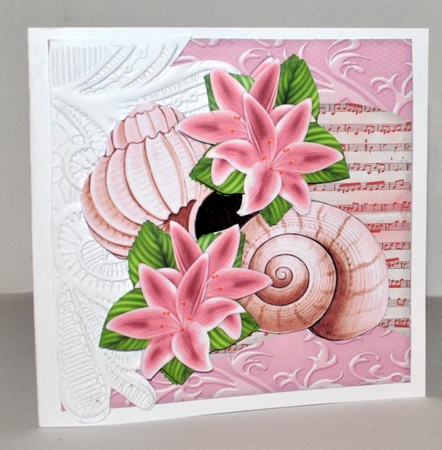 Sea shells & Pink Lilies Mini Mit by Kristina Norbat