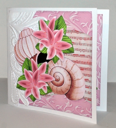 Sea shells & Pink Lilies Mini Mit by Kristina Norbat