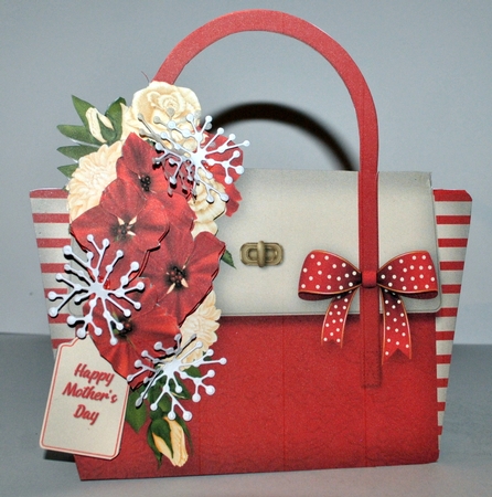 Red and Cream Flowers - Bag Card Mini Kit by Kristina Norbat