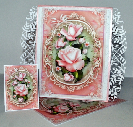 Vintage Pink Roses Card Mini Kit by Kristina Norbat
