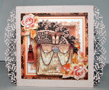 A Rose Gold Perfume Bottle Card Front Kit by Kristina Norbat