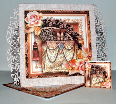 A Rose Gold Perfume Bottle Card Front Kit by Kristina Norbat