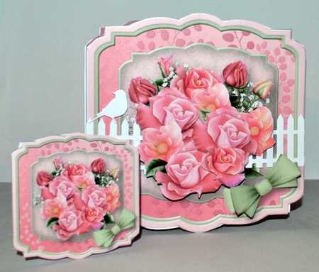 Pink Bouquet - Shaped Card Mini Kit by Kristina Norbat