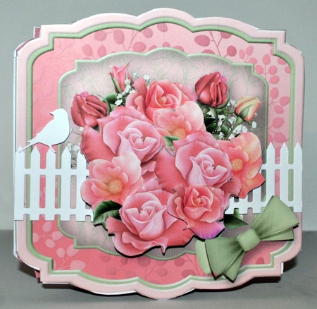Pink Bouquet - Shaped Card Mini Kit by Kristina Norbat