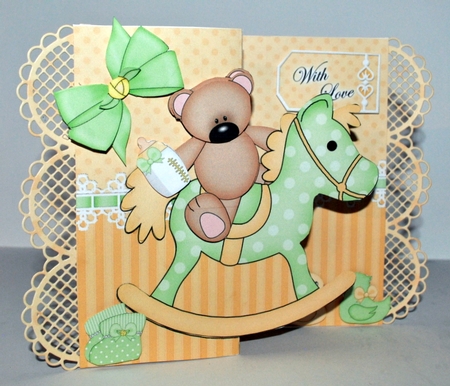 3D Shaped No-Hole Fold Back Mini Kit -   New Baby Rocking Horse by Kristina Norbat