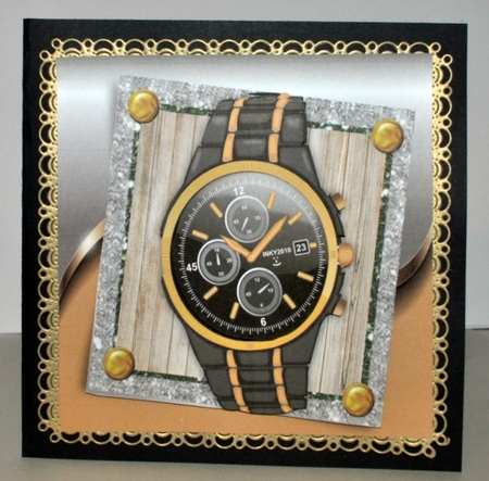 Beautiful Gold & Black Watch 8x8 Mini Kit by Kristina Norbat