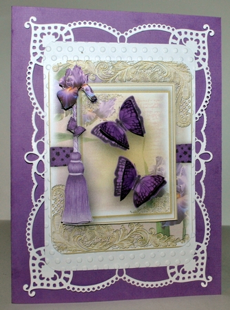 A5 Iris Flutters card front kit by Kristina Norbat