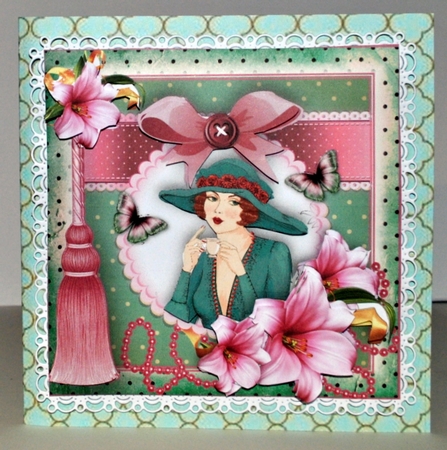 Vintage Lilly Card Front Kit by Kristina Norbat