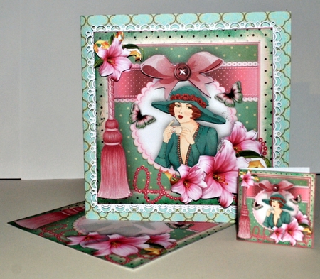 Vintage Lilly Card Front Kit by Kristina Norbat