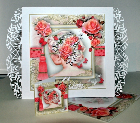 Flowers In Her Hair Card Front Kit by Kristina Norbat