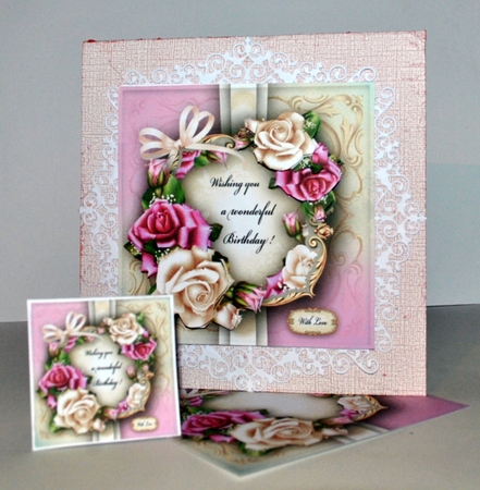 Cream Bordeaux Roses Card Mini Kit by Kristina Norbat
