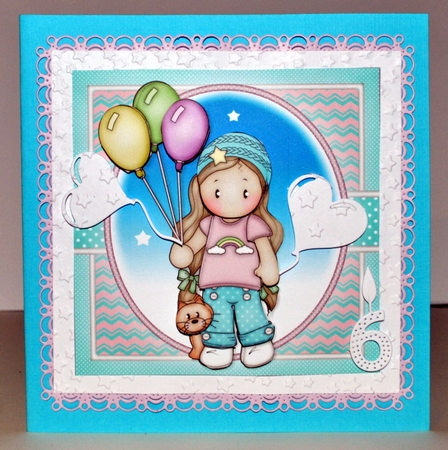 Chloe with Balloons Mini Kit with Optional Age Badges 1 to 6 yrs by Kristina Norbat