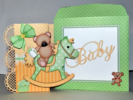 New Baby 14.5 x 14.5 cm envelope Kit by Kristina Norbat
