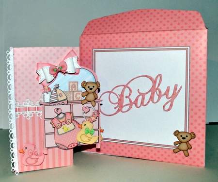 New Baby 14.5 x 14.5 cm envelope Kit by Kristina Norbat