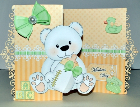 3D Shaped No-Hole Fold Back Mini Kit -   New Baby Teddy by Kristina Norbat