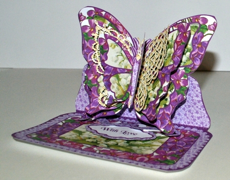 Butterfly easel Violets & Lily of the valley by Kristina Norbat