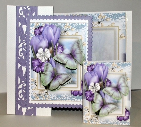 A5 Crocus Flutters Card Front Kit by Kristina Norbat