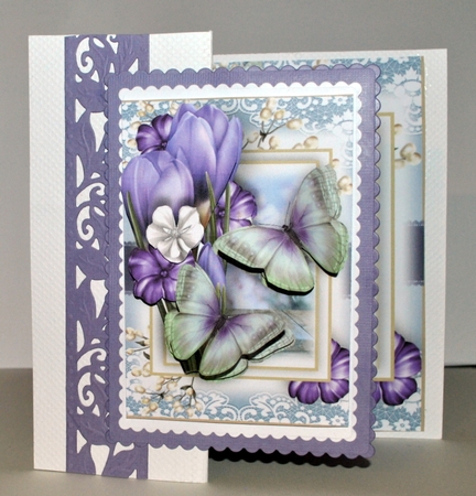 A5 Crocus Flutters Card Front Kit by Kristina Norbat