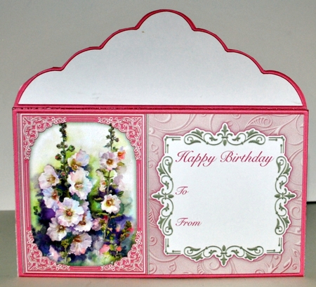 Birthday Money Wallet Gift Voucher Envelope HOLLYHOCKS by Kristina Norbat