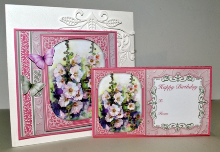 Birthday Money Wallet Gift Voucher Envelope HOLLYHOCKS by Kristina Norbat