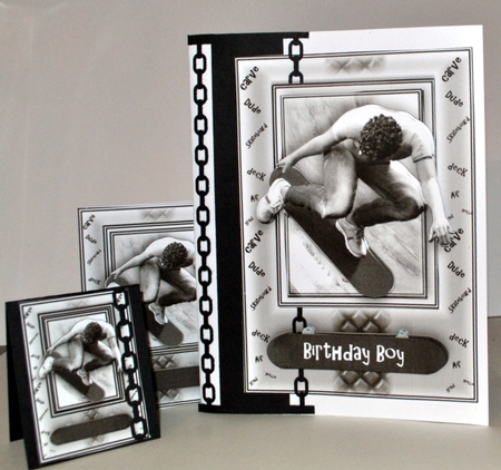 Monochrome Boarder Card Front Kit by Kristina Norbat