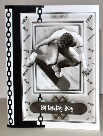 Monochrome Boarder Card Front Kit by Kristina Norbat