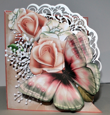 Pink rose Wedding Fold over Card Kit by Kristina Norbat