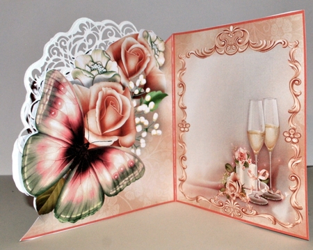 Pink rose Wedding Fold over Card Kit by Kristina Norbat