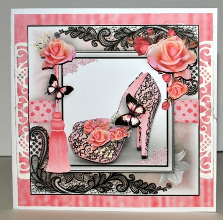 The Lace Pink and Black Shoes by Kristina Norbat