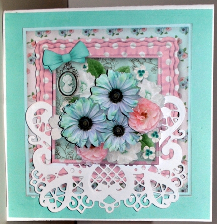 Shabby Posy - Frilly Frame Card Mini Kit by Kristina Norbat