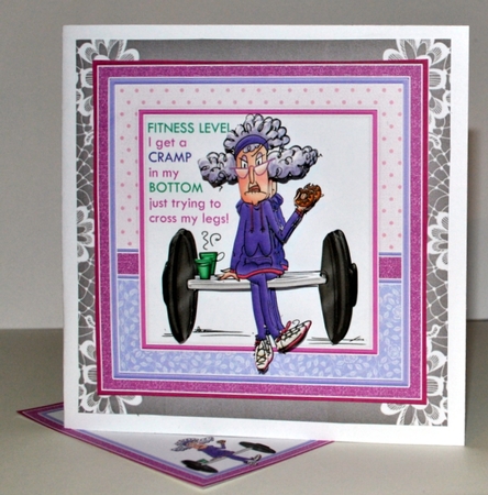 STELLA CRAMP IN MY  BOTTOM 7.5 Humorous Decoupage & Insert Mini Kit by Kristina Norbat