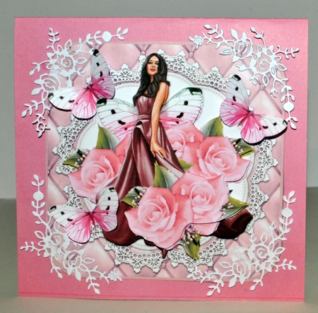 Beautiful lady & Pink Roses Mini Kit by Kristina Norbat