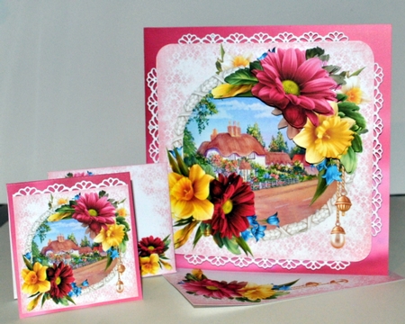 8x8 country cottage with spring flowers mini kit by Kristina Norbat