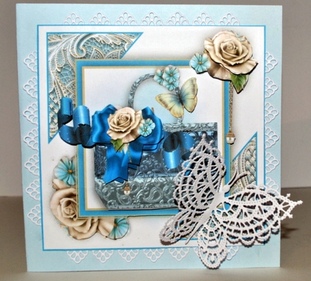 Beautiful Blue Handbag Card Kit by Kristina Norbat