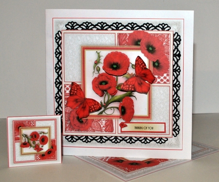 Poppy Lace Squares Card Kit by Kristina Norbat