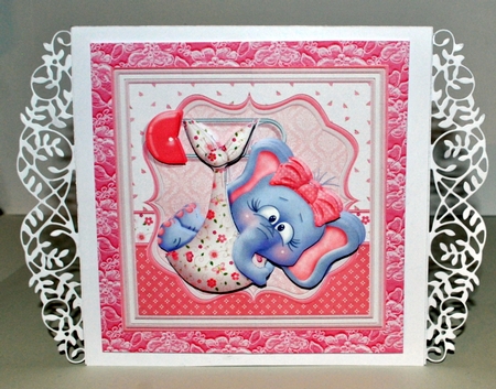 NEW BABY GIRL ELLIE 7.5 Decoupage & Insert Kit by Kristina Norbat
