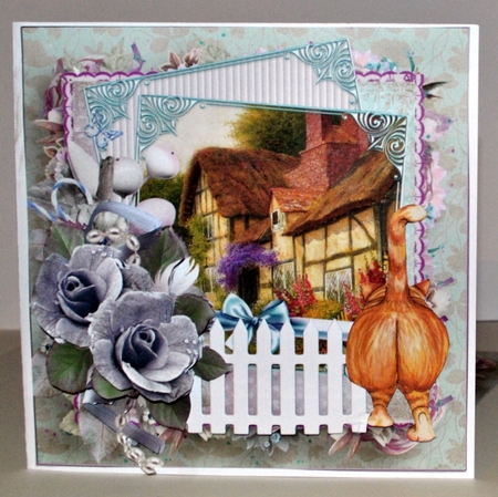 Thatched roof cottage and rose by Kristina Norbat